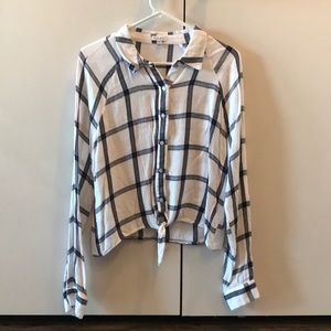 Flannel button up with tie